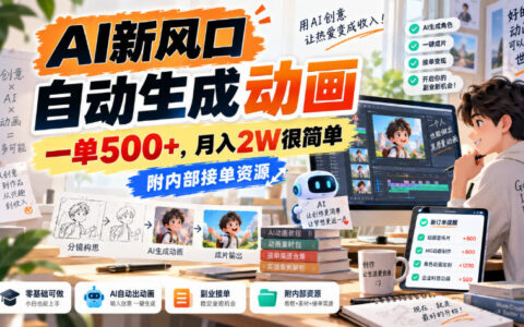 如何用AI自动生成动画接单？一单500+、月入2W真的这么容易？附内部渠道与资源