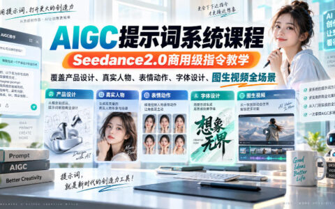 一文搞懂AIGC提示词系统：Seedance2.0商用级指令实战，覆盖产品设计、真实人物、表情动作、字体设计与图生视频全场景