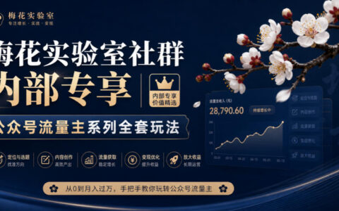 公众号流量主系列全套玩法详解（梅花实验室社群内部专享）