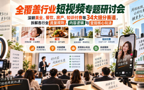 短视频如何深耕美业、餐饮、房产、知识付费等34个细分赛道？从流量规则到内容逻辑与变现核心玩法全拆解