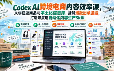 如何用Codex AI从0到1搭建跨境电商商品与本土化信息库？拆解爆款出单逻辑，打造可复用的自动化内容生产能力