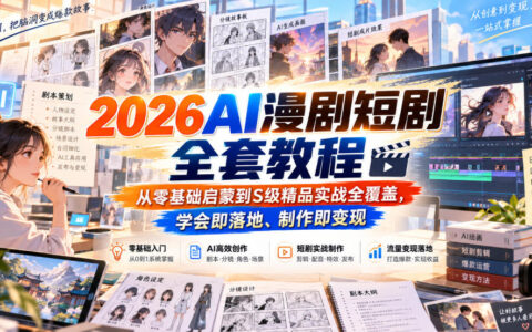 如何用AI做出S级漫剧短剧？2026全套教程：零基础到实战，学会即落地，制作可变现