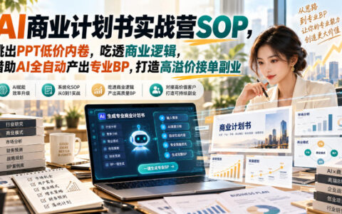 如何用这套AI BP SOP摆脱PPT低价内卷：吃透商业逻辑，一键生成专业商业计划书，副业高溢价接单
