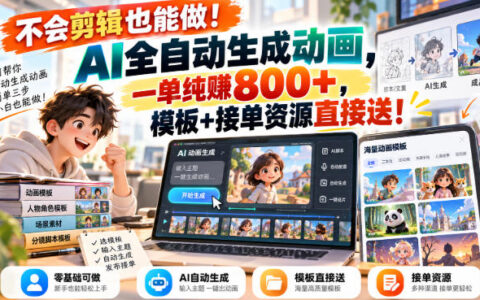 小白也能做AI全自动动画：一单800+，附模板与接单资源，实操揭秘