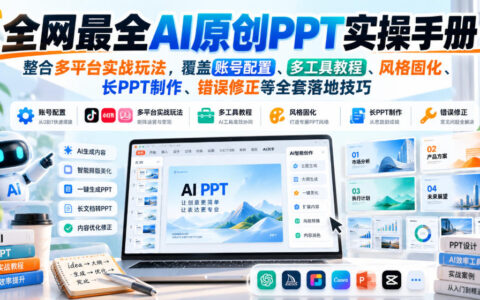保姆级AI原创PPT全流程实战指南：多平台整合、账号配置、工具教程、风格固化、长PPT制作与错误修正