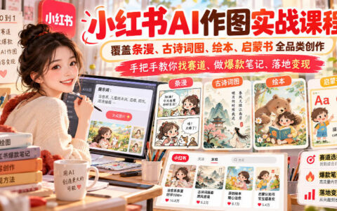 如何用AI在小红书选赛道、做爆款并变现？条漫、古诗词图、绘本、启蒙书全品类实战指南