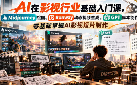 【无水印】AI影视入门指南：Midjourney绘图、Runway动态视频、GPT脚本，零基础也能做短片