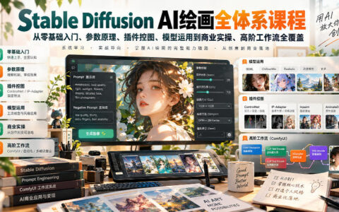 【无水印】Stable Diffusion从0到1全体系课程：参数原理、插件控图、模型运用到商业实操与高阶工作流一站式掌握