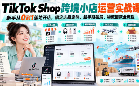 保姆级TikTok Shop跨境小店运营实战：新手从0到1开店，选品定价、新手期破局到物流回款全流程指南