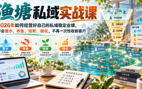告别一次性收割：2026如何用渔塘私域“蓄水-养鱼-培育-转化”稳住业绩？