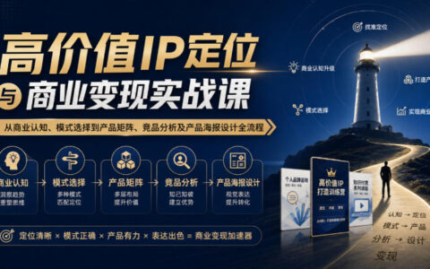 高价值IP如何定位并变现？从商业认知、模式选择到产品矩阵、竞品分析与海报设计的全流程实战拆解