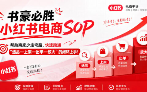 9月更新｜书豪必胜小红书电商SOP：少走弯路，快速跑通选品-上架-出单-放大闭环