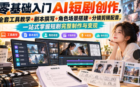 零基础做AI短剧：工具清单、剧本创作、角色与场景搭建、分镜剪辑配音，全流程一站式制作与变现指南