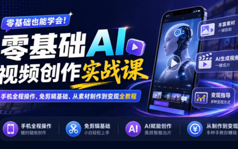 从0到1做AI视频：手机全流程操作，无需剪辑，从素材到变现的保姆级教程