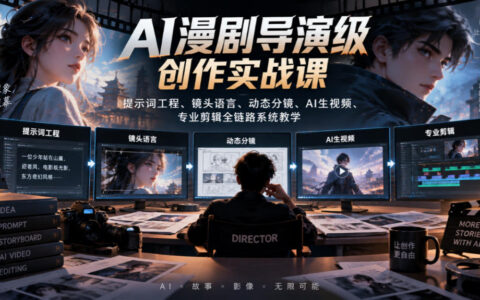 从0到1做出导演级AI漫剧：提示词工程、镜头语言、动态分镜、AI生视频与专业剪辑的全流程实战