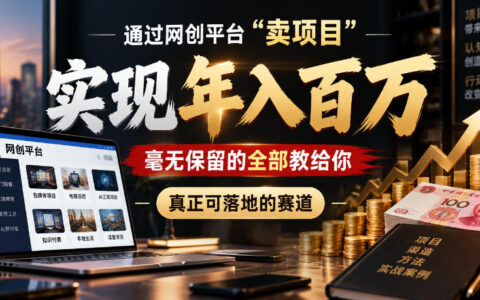 亲测可复现：通过网创平台卖项目，年入100w的可落地打法全公开
