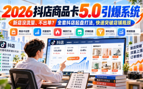 新店没流量、不出单？2026抖店商品卡5.0全套起盘打法，教你快速突破店铺瓶颈
