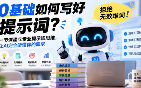 从0到1写好提示词：拒绝无效堆词，一节课搭建专业思维，让AI完全懂你