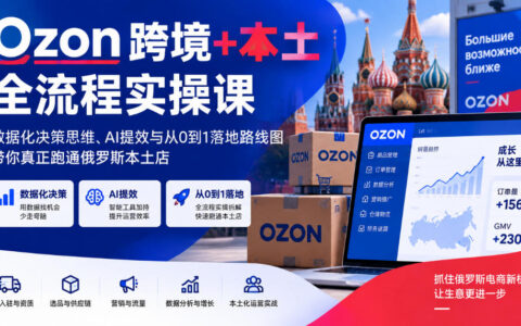 从0到1跑通Ozon俄罗斯本土店：跨境+本土全流程实操、数据化决策与AI提效路线图