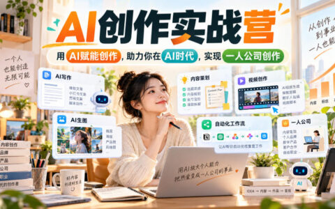 从0到1用AI打造一人公司：创作实战营手把手教你