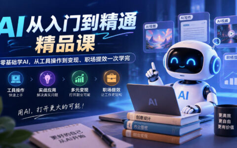 零基础也能学AI：从工具操作到变现与职场提效，一门课通关入门到精通