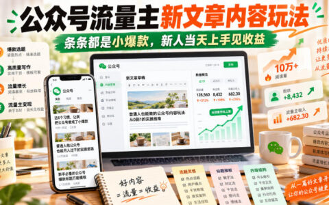 公众号流量主新内容玩法有哪些？这几种模板新人当天上手就能见收益