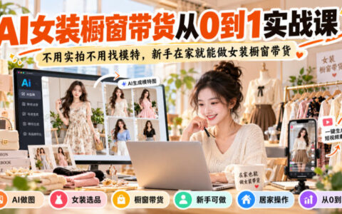 新手如何用AI在家从0到1做女装橱窗带货？无需实拍、无需模特的实战指南