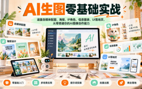 从0到1搞定AI生图：自媒体配图、海报、IP角色、信息图表、UI落地页全流程实战指南