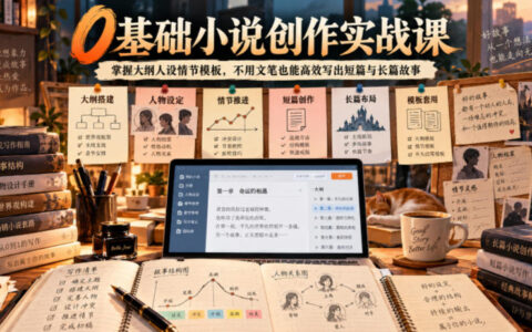 从0到1写小说：掌握大纲、人设与情节模板，没文笔也能高效写出短篇与长篇