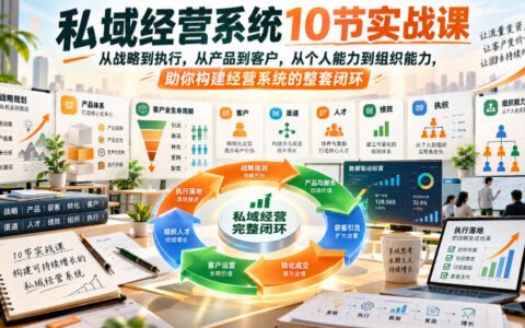 10节实战课，如何搭建私域经营闭环？从战略到执行、从产品到客户、从个人到组织全链路打通