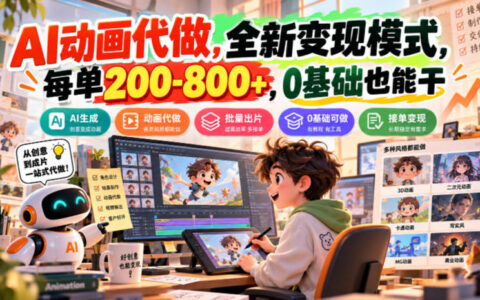 从0到1，AI动画代做怎么变现？单笔200-800+的实操指南