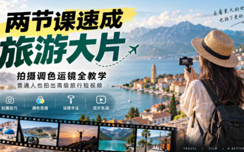 零基础两节课速成旅行大片：拍摄、调色、运镜全教程，普通人也能拍出高级旅行短视频