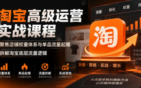 从店铺权重到单品起爆：淘宝底层流量逻辑的高级运营实战拆解