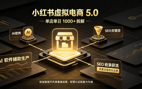 小红书虚拟电商5.0实战复盘：AI软件+SEO双引流如何让单店单日1000+稳定出单？【揭秘】