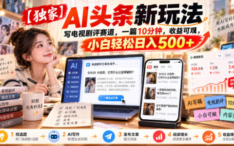 如何用AI在头条跑通电视剧点评赛道？10分钟一篇，新手也能日入500+