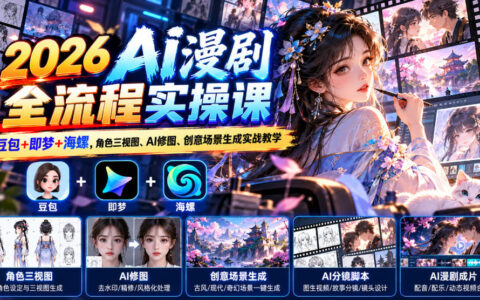2026 AI漫剧全流程实战指南：用豆包×即梦×海螺搞定角色三视图、AI修图与创意场景生成