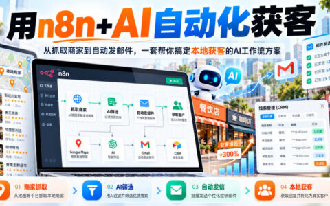 实战：用 n8n+AI 打造本地获客自动化闭环，从抓取商家到自动发邮件的一套工作流