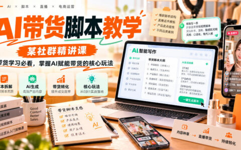 AI带货脚本教学，某社群精讲课，带货学习必看，掌握AI赋能带货的核心玩法