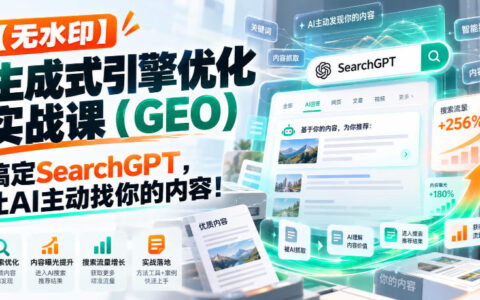保姆级GEO实战课：手把手搞定SearchGPT，让AI主动找你的内容
