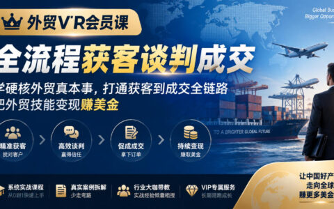 打通外贸从获客到成交的全链路，这门VIP会员课教你硬核技能，把能力变现赚美金