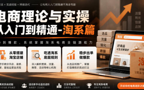 淘系电商从入门到精通：从零搭建淘宝店，吃透底层规则，稳步出单做爆款