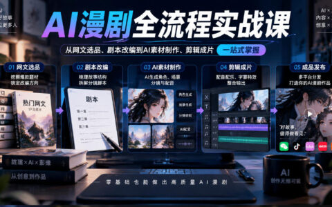 从网文选品到剪辑成片：AI漫剧全流程实战课到底教什么？