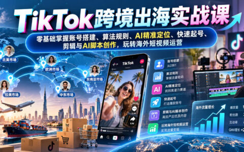 一文掌握TikTok跨境出海：零基础账号搭建、算法规则、AI精准定位、快速起号、剪辑与AI脚本，玩转海外短视频（更新1030）